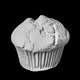 Muffin sculpture, Crystacast with white pigment